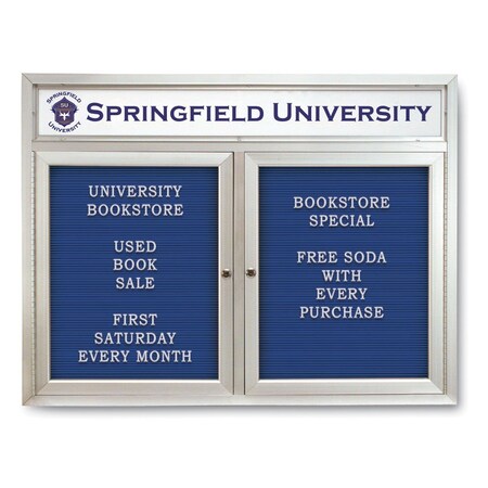 United Visual Products Indoor Enclosed Combo Board, 42"x32", Bronze Frame/Burgundy & Cobalt UVCB4232BZ-BURGUN-COBACC